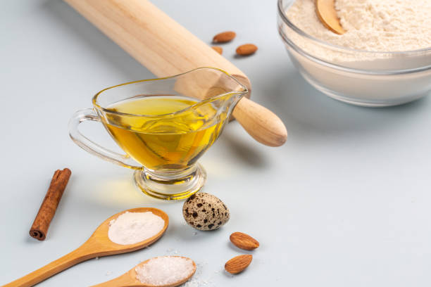 istock Dough preparing, flour and eggs and butter 1322979372