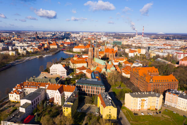 istock Wroclaw cityscape with Archcathedral, Poland 1322979716