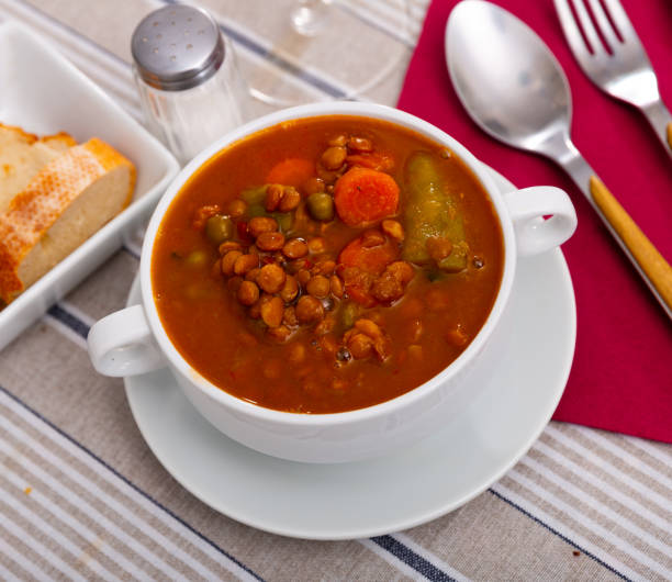 istock Popular soup made of lentils with vegetables 1322979752
