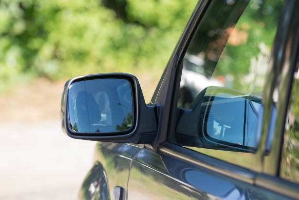 istock Close up of side car mirror. 1322981037