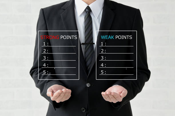 istock Buisness man thinking about strong and weak points of hisself 1322982496