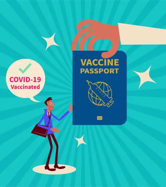 Vector illustration of Vaccine Passports play a part in global travel