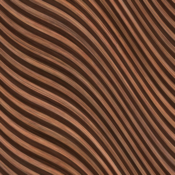 istock Carved diagonal waves pattern on wood background, seamless texture, 3d illustration 1322983841
