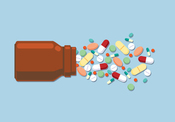 약 - capsule medicine vitamin pill narcotic stock illustrations