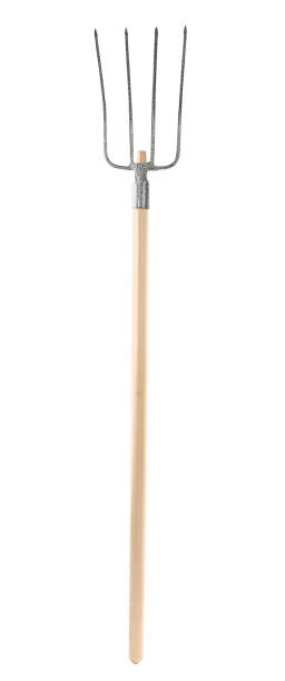 istock Modern pitchfork isolated on white. Gardening tool 1322989538