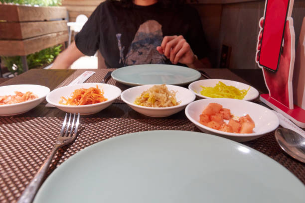 istock Korean salads on the table in the cafe 1322989675