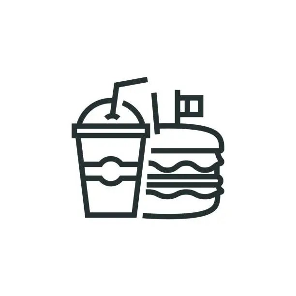 Vector illustration of Fast Food Line Icon