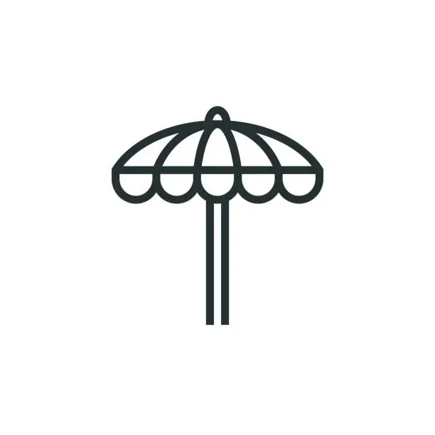 Vector illustration of Beach Umbrella Line Icon