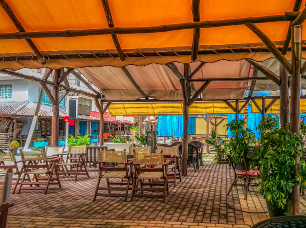 istock An Exotic Bar Near the Beach without People. 1322992084