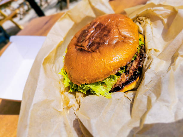 istock Burger with salad and beef meal 1322992553