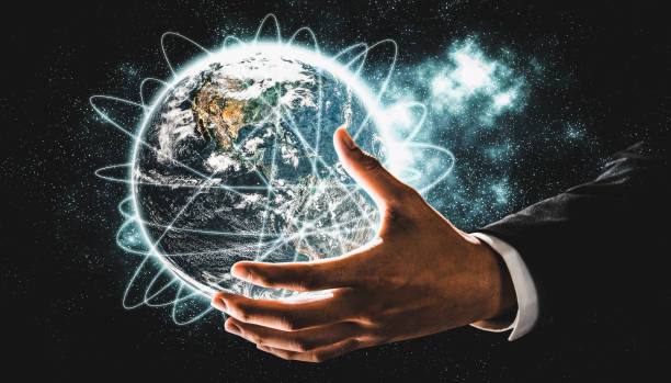 istock Global network connection covering earth with link of innovative perception 1322993339