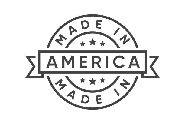 made in america , usa , projekt ikony znaczka - made in the usa stock illustrations