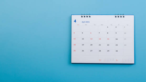 istock Calendar on a blue background, the concept of planning. 1322996101