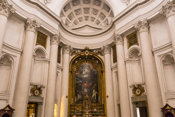 igreja de san carlo alle quattro fontane, roma, itália - barberini - fotografias e filmes do acervo