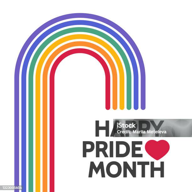 Happy Pride Month Poster Lgbtq Rainbow Flag Stock Illustration - Download Image Now - LGBTQIA Pride Month, Rainbow, Illustration