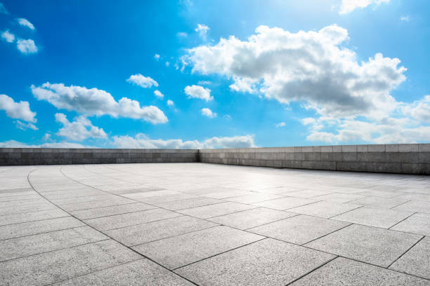 istock Natural landscape with clear sky and empty square 1323010952