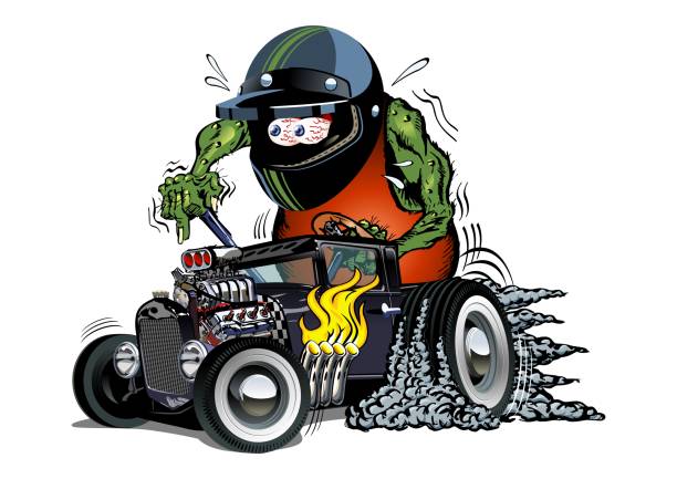 Cartoon retro rat rod. Available EPS-10 vector format separated by groups and layers for easy edit
