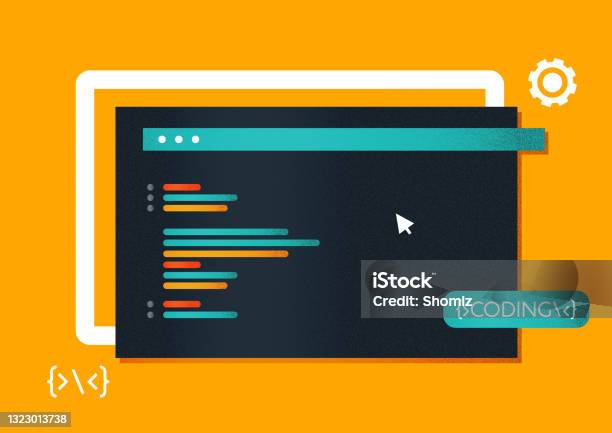 Programming Code Application Window Stock Illustration - Download Image ...