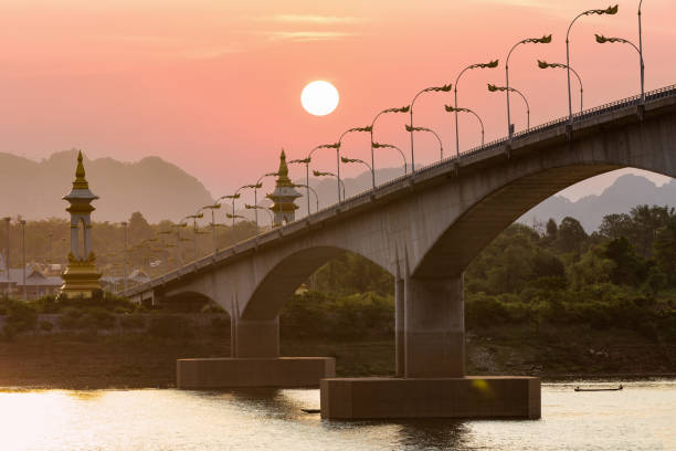 istock Third Thai Lao friendship bridge at sunrise time, Nakhon Phanom 1323015368