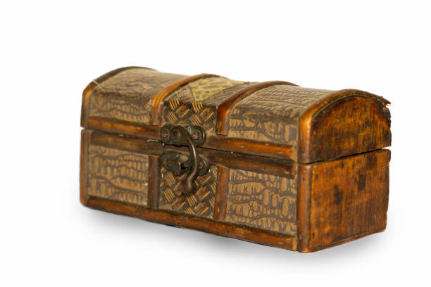 istock Traditional Wooden Box In White Background 1323016318
