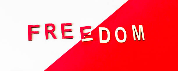 istock The word FREEDOM is written on a red and white background. 1323017392
