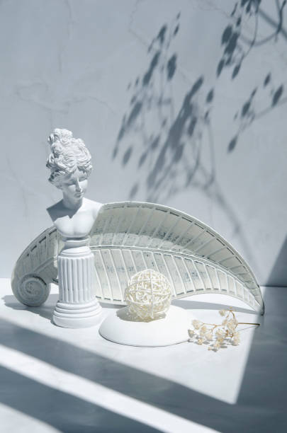 istock Trendy interior still life with sunlight and shadows. 1323020285