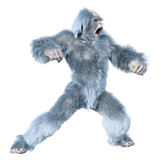 istock 3D illustration fantasy creature yeti on white 1323020419