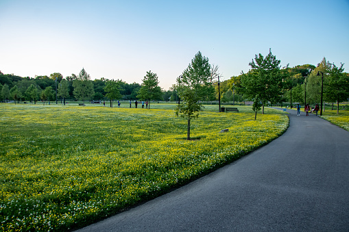 May 17, 2021 - Nashville, Tennessee, U.S.: People walking along the path in Shelby Bottoms Park.