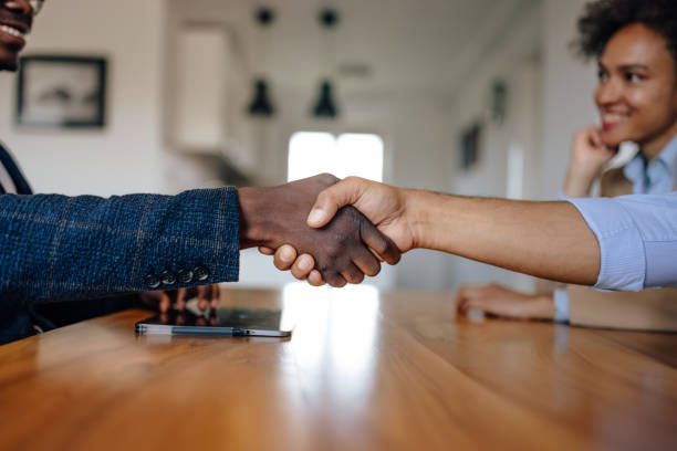istock Two adult man, meeting for the first time. 1323035030