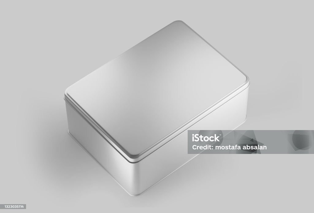 Small Rectangular Metal Box White Rectangular Metal Box Blank Aluminium Can Container With Lid 3d ...