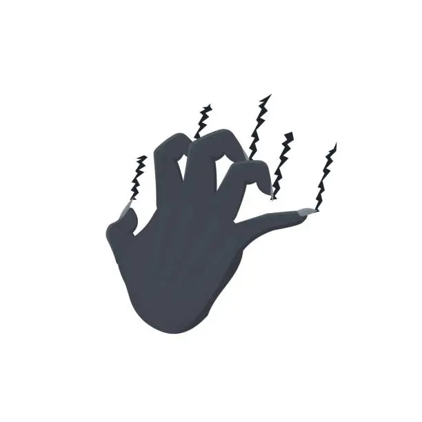 Vector illustration of Hand with claws. Scary hand scratching