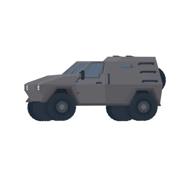 Vector illustration of Armored car. Military vehicle