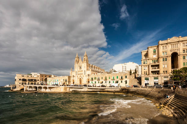 istock Balluta Bay at sunset, St Julians, Malta 1323037539