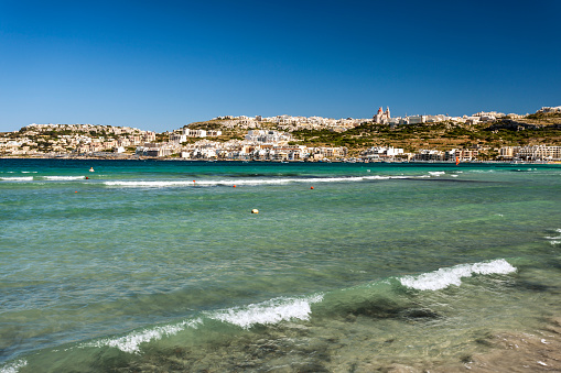 Mellieħa Bay coastline, Ghadira Bay, Malta