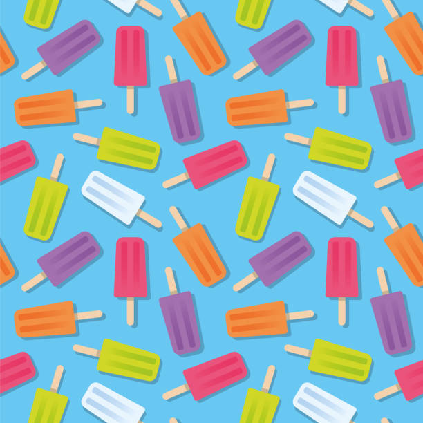 Summer Popsicle Seamless Pattern. Summer Popsicle Seamless Pattern. Stock illustration flavored ice stock illustrations