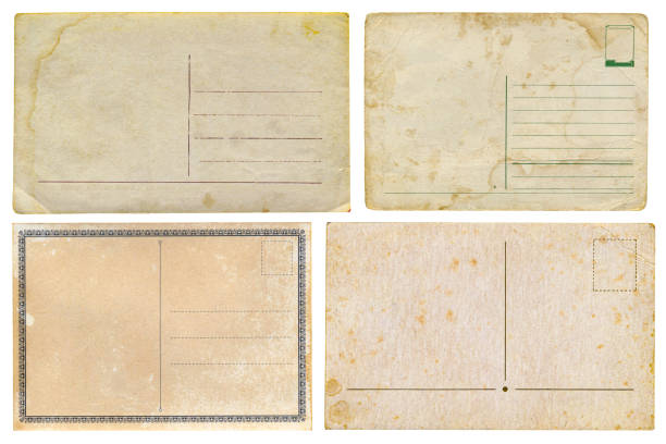 istock Set of old cards isolated on white background 1323048523