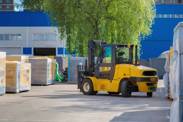 istock Transportation of heavy mobile compressors by special equipment 1323049005