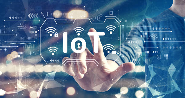 istock IoT theme with a man on city background 1323050280
