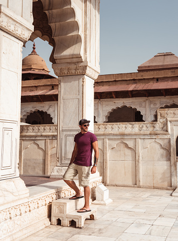 tourist walking in Agra city