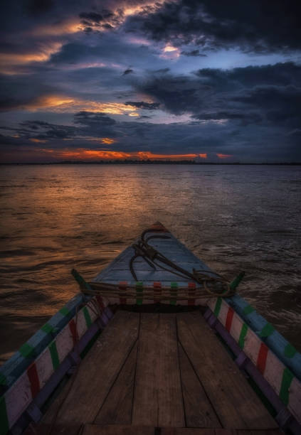 I captured this image on August'2019 from the river Brahmaputra at the time of dusk while traveling towards Dhubri [Assam, India]