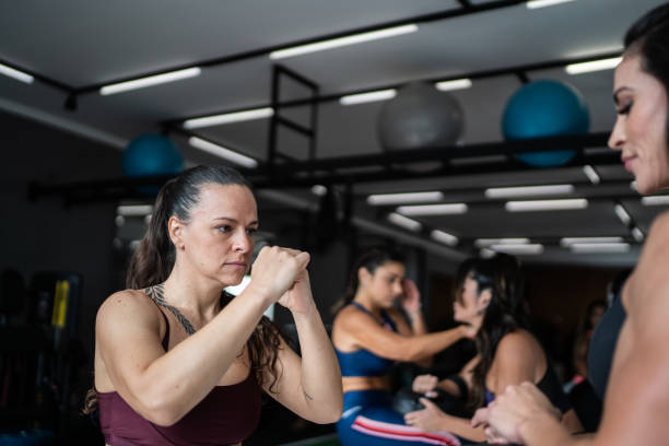 istock Woman on boxing training at the gym 1323056514