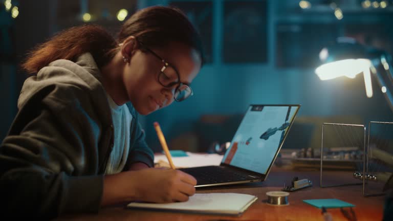 little girl doing her homework video thumbnail