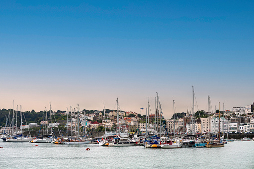 Marina and surrounding town at Saint Peter Port on the Isle of Guernsey