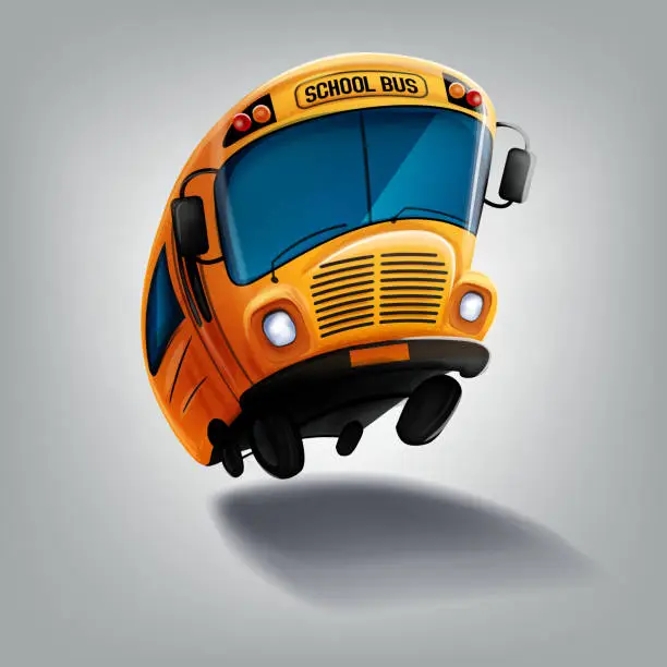 Vector illustration of back to school graphic with bus