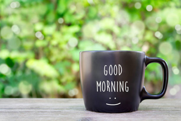 buenos días taza de café - warm welcome fotografías e imágenes de stock