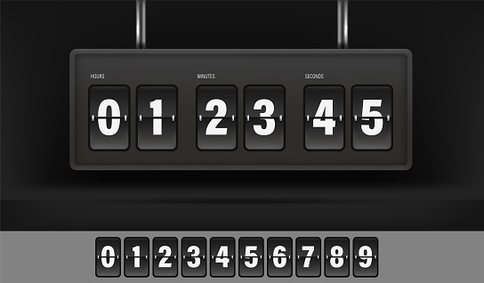 Vintage Style Flipping Timer And Numbers Set Stock Illustration ...