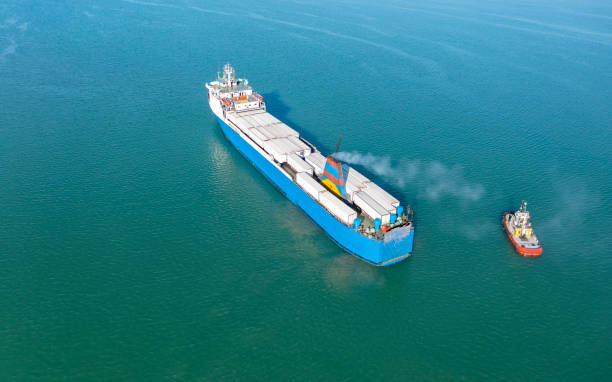 istock Aerial view of Ro-Ro ship in transit. 1323074355