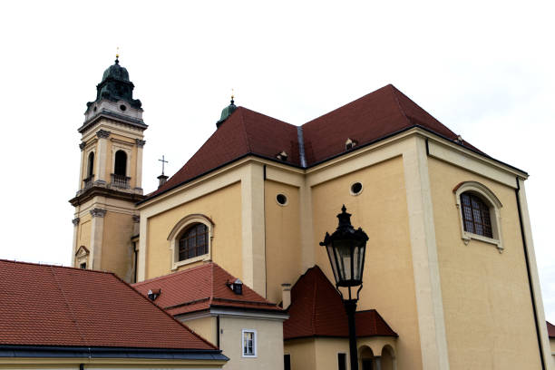 istock Church in Valtice, moravia - back view 1323074406