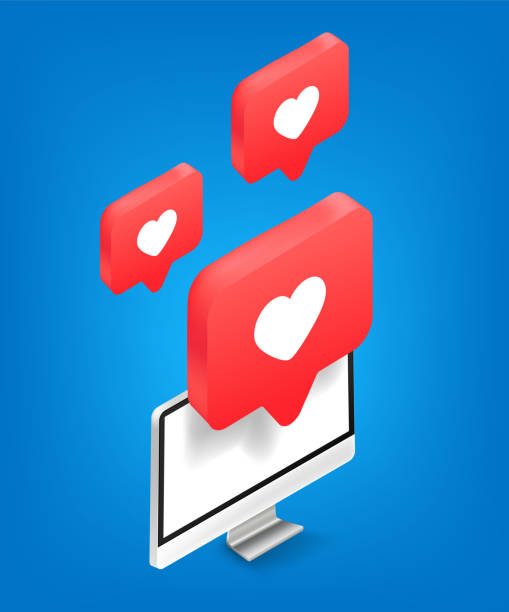 istock Social media reactions concept. Isometric vector illustration isolated on white background 1323074430