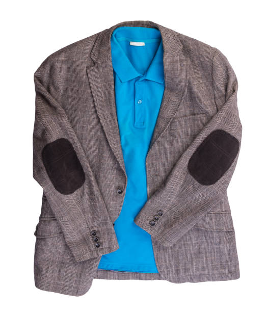 istock Jacket with buttons and a T-shirt with a collar and buttons isolated on a white background. 1323074855